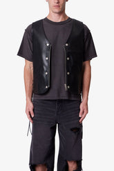 Vintage Biker Vest - Black