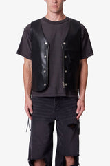 Vintage Biker Vest - Black