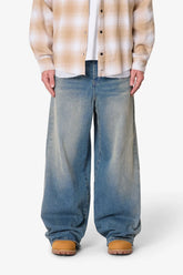Baggy Washed Rave Denim - Medium Blue