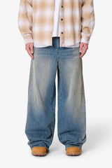 Baggy Washed Rave Denim - Medium Blue