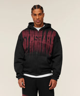 FADE GRAPHIC ZIP THROUGH HOODIE - Black/Sets Red