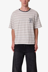 Striped Requiem Tee - Grey/White
