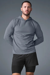 Men's Conquer Reform Long Sleeve With Hood - Steel Grey
