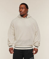 COLLECTIVE CROCHET STYLE HOODIE - Tinted White