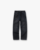 R3 Distressed Baggy Denim - Petrol