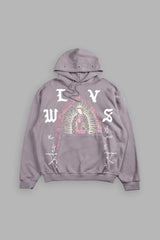 Dama De Las Rosas Bishop Hoodie In Pale Gray