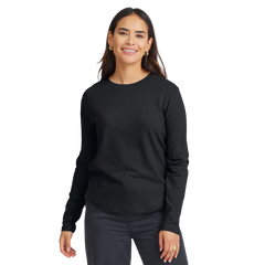 Women's Soft Merino Long Sleeve Tee - True Black
