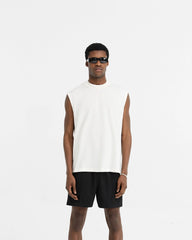 Initial Boxy Tank - Flat White