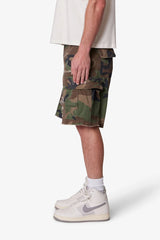 Distressed Cargo Shorts - Camo