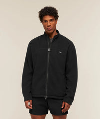 FLEECE ZIP THROUGH JACKET - Black