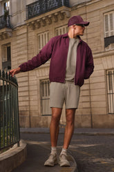 Men's Cotton Canvas Coaches Jacket - Burgundy