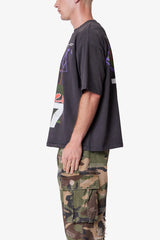 Snake 747 Printed Tee - Washed Black