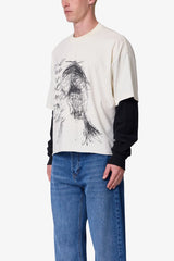Layered Thermal Lost Tee - White/Black