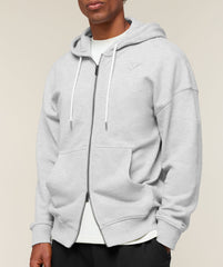 CAMPUS CREST ZIP THROUGH HOODIE - Soft Grey Marl