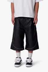 Ultra Baggy Studded Leather Shorts - Black