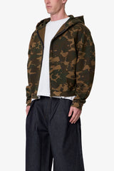 Camo Zip Up Hoodie - Green