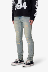 Skinny Distressed Denim - Vintage Blue