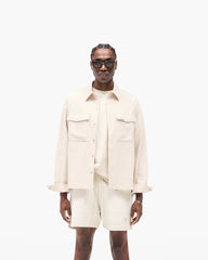 Textured Long Sleeve Shirt - Champagne