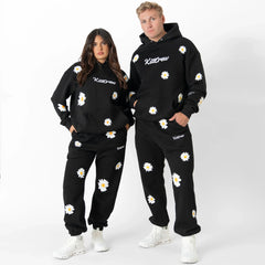 OVERSIZED LUX "DAISY" SWEATPANTS - BLACK
