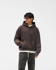 Initial Boxy Hoodie - Coffee