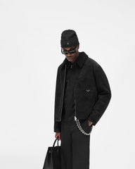 Faux Shearling Jacket - Jet Black