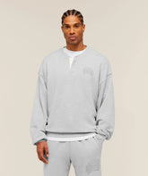 GSLC HENLEY SWEAT - Soft Grey Marl