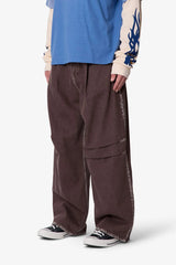 Raw Pleated Denim - Rinsed Brown