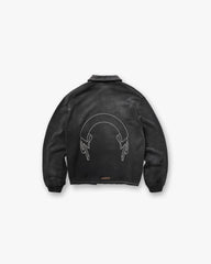 Represent Banner Quarter Zip Sweatshirt - Stained Black