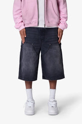 Ultra Baggy Carpenter Shorts - Washed Black