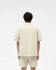 Short Sleeve Cotton Overshirt - Beige