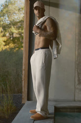 Men's Pinstripe Straight Leg Sweatpant - Bone Pinstripe