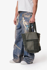 Reconstructed Canvas Tote Bag - Olive