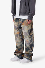 Camo Printed Ultra Baggy Denim - Oak Camo
