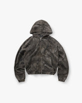 Initial Overdye Realtree® Boxy Zip Through Hoodie - Overdyed Black