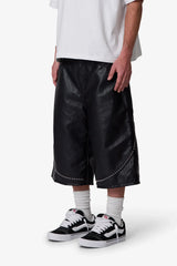 Ultra Baggy Studded Leather Shorts - Black