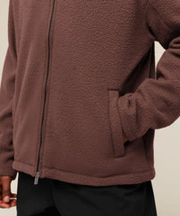 FLEECE ZIP THROUGH JACKET - Espresso Brown