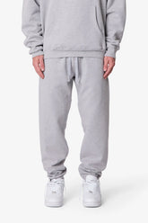 Heavy Basic Sweatpants - Marled Grey
