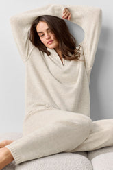 Women's Wool Cashmere New Class 1/4 Zip Pullover - Oatmeal Heather