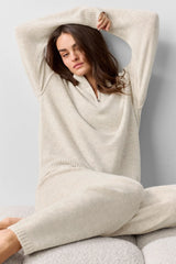 Women's Wool Cashmere New Class 1/4 Zip Pullover - Oatmeal Heather
