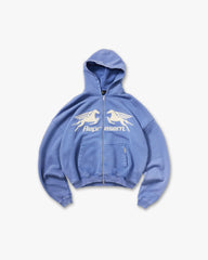 Pegasus Zip Through Hoodie - Indigo