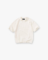 Ribbed Polo - Aged White