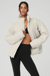 Women's Stretch Woven Street Puffer - Bone