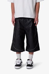 Ultra Baggy Studded Leather Shorts - Black