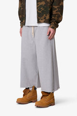 Extra Long Terry Sweatshorts - Heather Grey