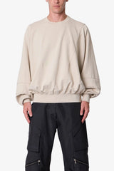 Paneled Crewneck - Bone