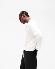 Initial Sheer Rib Long Sleeve T-Shirt - Flat White