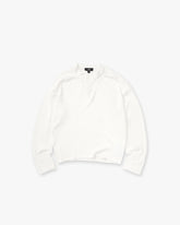 Initial Henley Waffle Long Sleeve T-Shirt - Flat White