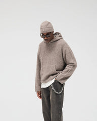 Textured Borg Hoodie - Nero