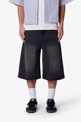 Ultra Baggy Denim Shorts - Black