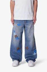 Ultra Baggy Fleur Denim - Blue
